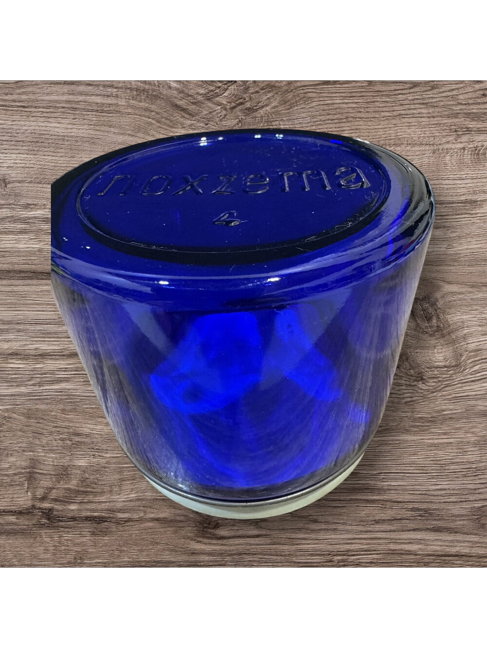 Vintage Noxzema Glass Jar Lot Of 3 Lid Cobalt Blue 10 Oz 3 Oz Empty. No Labels - Picture 6 of 12